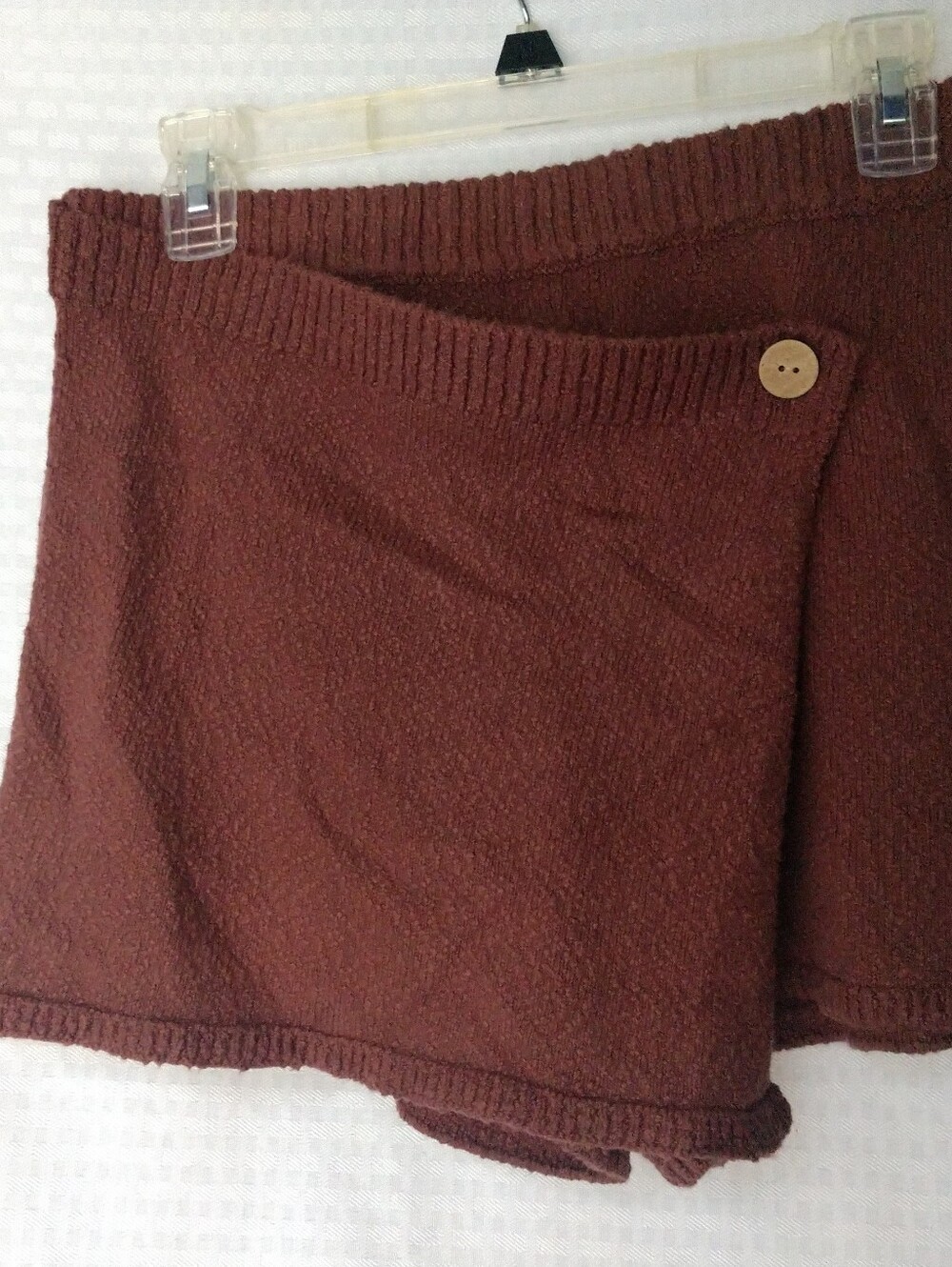 Free People FP Beach Shorts Size Small Brown Knit Faux Wrap Front